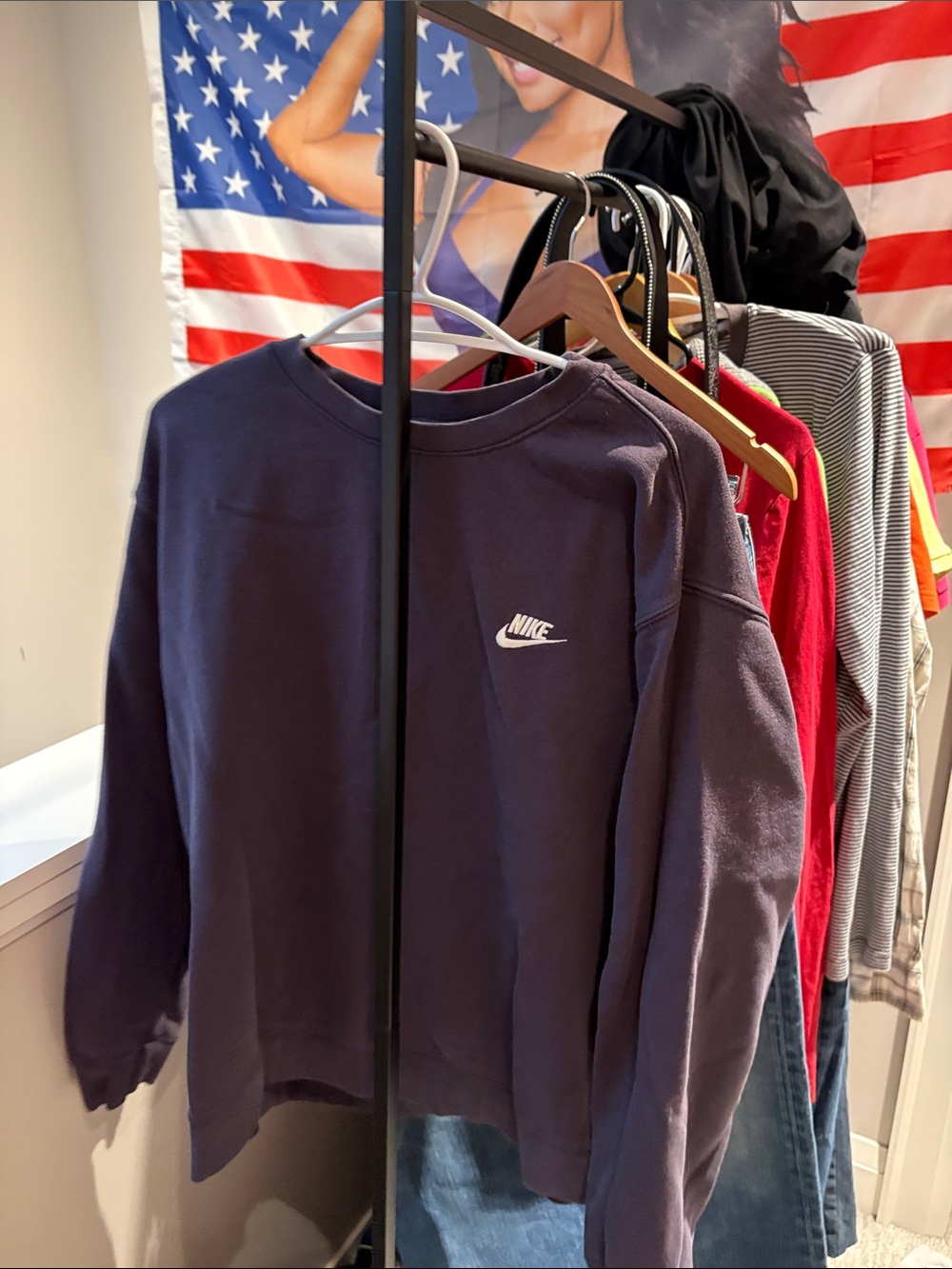 Nike Men’s Crewneck Sweatshirt in Navy with White Logo